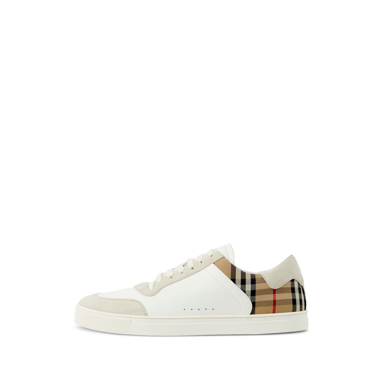 Burberry Leather, suede and check sneakers