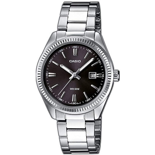 CASIO COLLECTION Mod. DATE - BLACK wristwatch, men's 38.5 mm metal case, quartz movement, black dial, water resistance 5 ATM.