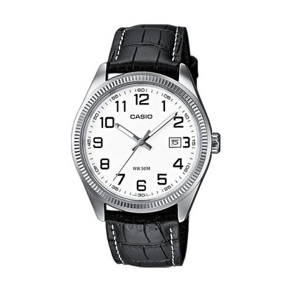 CASIO COLLECTION Mod. DATE. LEATHER - WHITE. NUMBERS Category - Watches,Gent Ready stocked Watches,Men,READY STOCKED WATCHES,Watches - Accessories,Wristwatch