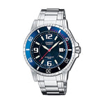 CASIO COLLECTION Mod. DIVER 200m NEOBRITE - BLUE wristwatch, 20 ATM water resistant, stainless steel case and strap, quartz movement.