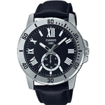 CASIO COLLECTION Mod. DIVER DATE LEATHER - BLACK wristwatch with stainless steel case and leather strap, quartz movement