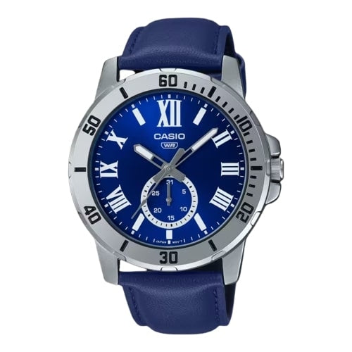 CASIO COLLECTION Mod. DIVER DATE LEATHER - BLUE