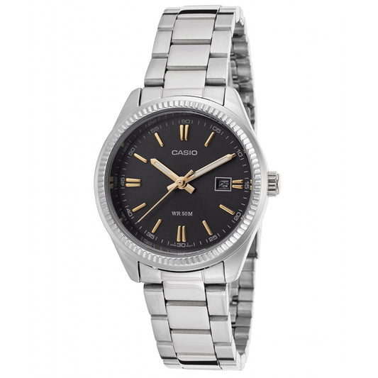 CASIO COLLECTION Mod. LADY DATE - BLACK. GOLD INDEXES WATCHES