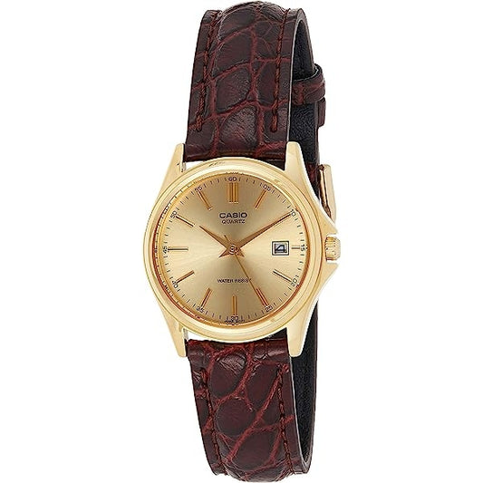 CASIO COLLECTION Mod. LADY DATE LEATHER - GOLD WATCHES