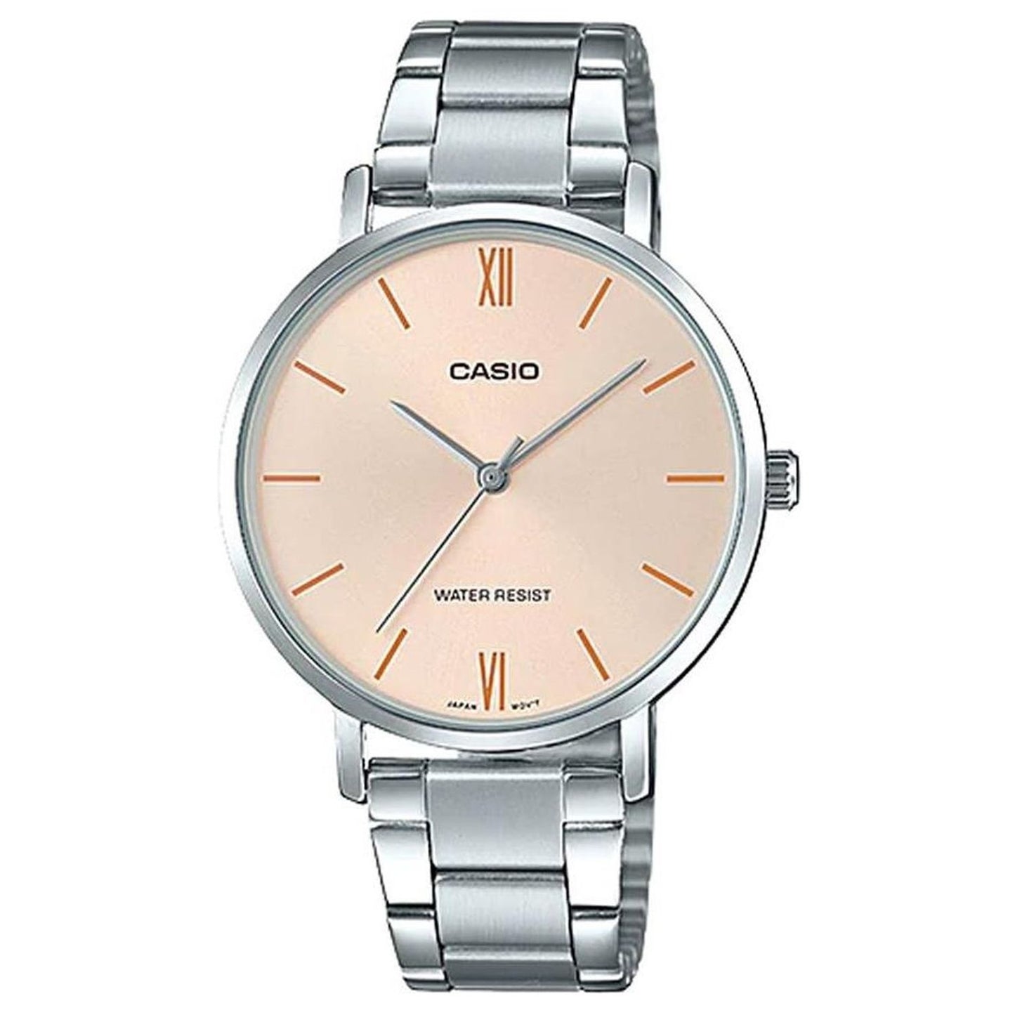 CASIO COLLECTION Mod. MINIMAL - ANTIQUE PINK ladies wristwatch, water resistant, stainless steel bracelet, quartz movement.