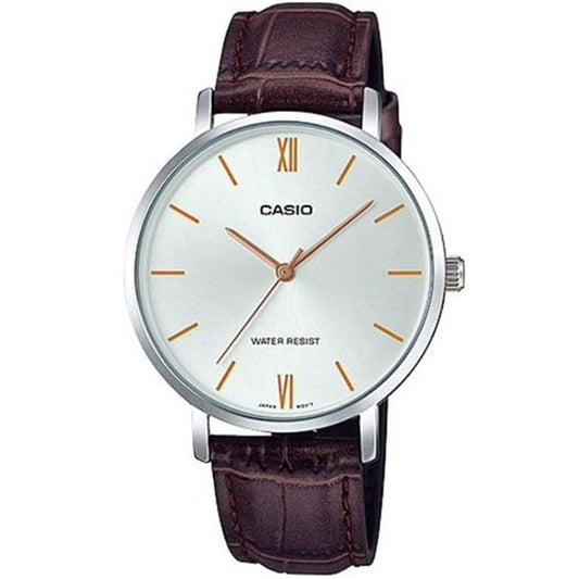 CASIO COLLECTION Mod. MINIMAL. LEATHER - SILVER Category - Watches,Gent Ready stocked Watches,Men,READY STOCKED WATCHES,Wristwatch