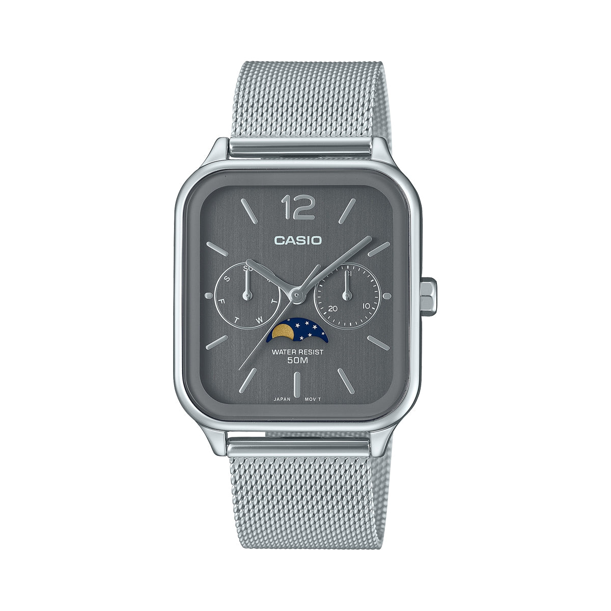 CASIO COLLECTION Mod. MOONPHASES - GREY MESH WATCHES