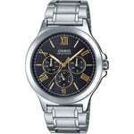 CASIO COLLECTION Mod. MULTIFUNCTION - BLACK wristwatch with stainless steel strap, quartz movement, and mineral dial in official packaging.