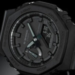 CASIO G-SHOCK Mod. OAK - ALL BLACK, 45.5mm carbon & resin case, 20 ATM water resistant, multifunction quartz wristwatch.
