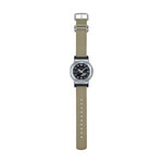CASIO G-SHOCK Mod. OAK METAL COVERED - UTILITY SERIE KHAKI BEIGE wristwatch with 44.5mm case, 20 ATM water resistance, and fabric strap.