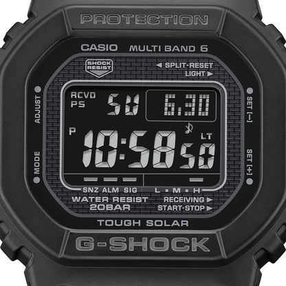CASIO G-SHOCK Mod. THE NEW ORIGIN Multiband 6 - TOUGH SOLAR - FULL BLACK, 20 ATM water resistant digital watch with solar movement.
