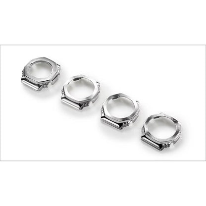Set of watch bezels in silver for CASIO MOD. GM-2110D-2AER displayed in a row.
