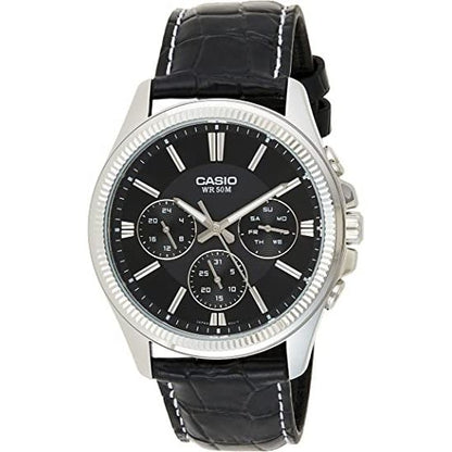 CASIO Mod. DAY DATE MULTIFUNCTION. LEATHER - BLACK Category - Watches,Gent Ready stocked Watches,Men,READY STOCKED WATCHES,Wristwatch