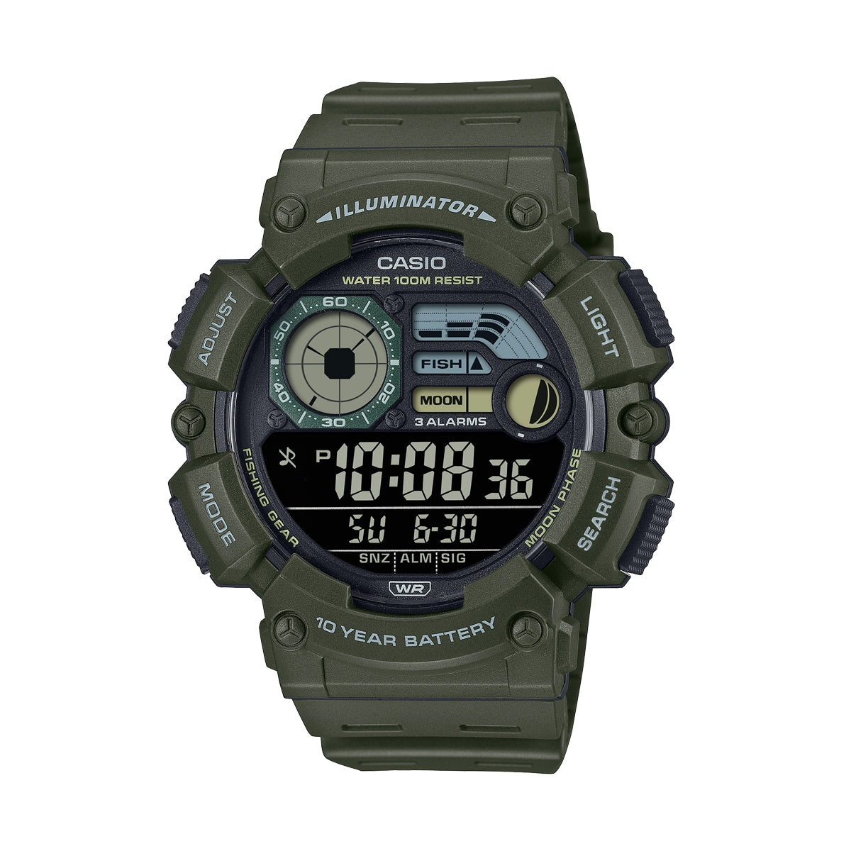 CASIO SPORT Mod. ILLUMINATOR 10 YEARS BATTERY - ARMY GREEN