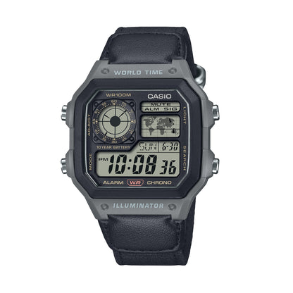CASIO SPORT Mod. ILLUMINATOR - WORLD TIME ILLUMINATOR 5 ALARMS - FUTURE CLASSIC COLLECTION - BLACK