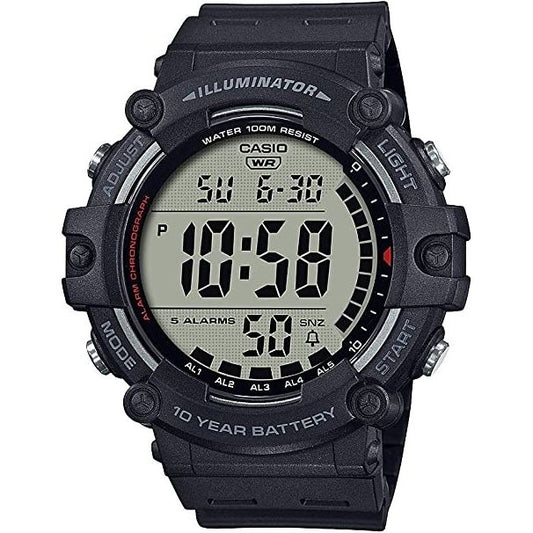 CASIO SPORT Mod. ILLUMINATOR WORLDTIME 10 YEARS BATTERY - black digital wristwatch with multifunctional display and water resistance