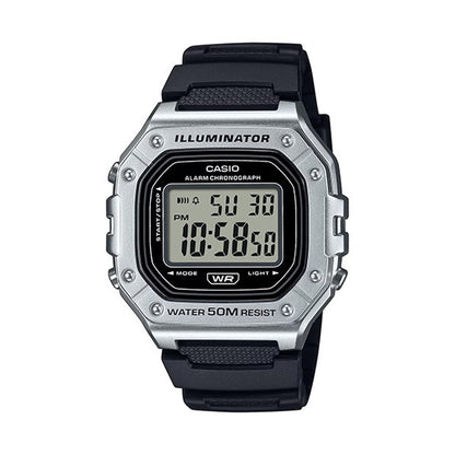 CASIO TIMELESS COLLECTION Mod. SPORT ILLUMINATOR WR 50M. ALARM. CHRONOGRAPH - SILVER - METAL SERIE