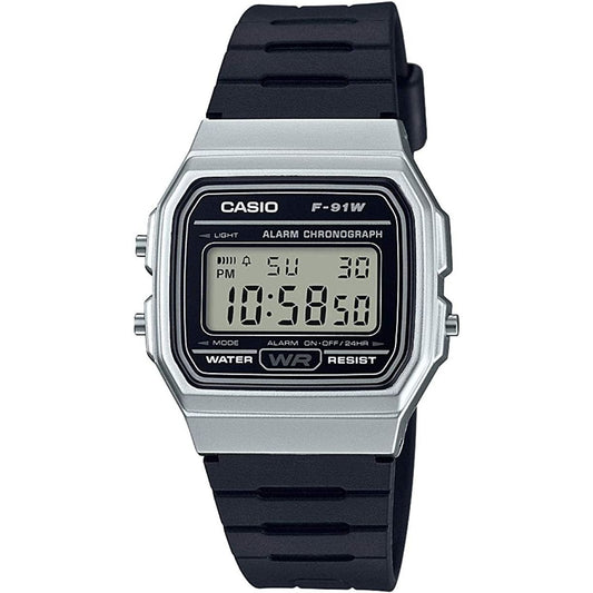 CASIO VINTAGE Mod. F-91 BIO RESIN STRAP - SILVER WATCHES