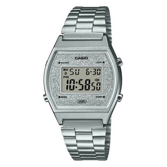 CASIO VINTAGE Mod. GLITTER SERIE ladies wristwatch with resin case, quartz movement, and SS bracelet.