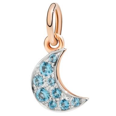 CHARMS DODO MOD. DMB8045MOONS0OY9R moon-shaped charm with blue stones