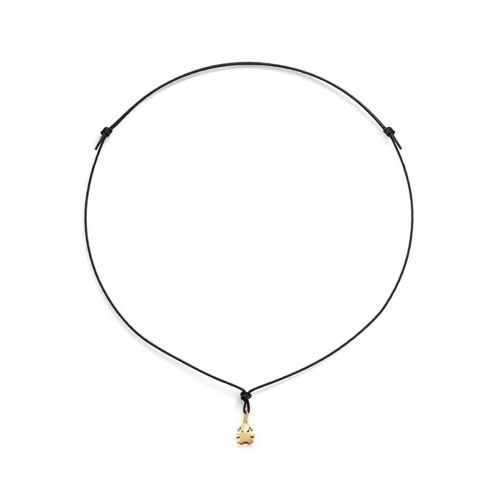 Elegant necklace featuring CHARMS LE BEBE MOD. LBB943, a delicate gold charm on a black cord. Perfect accessory for any outfit.