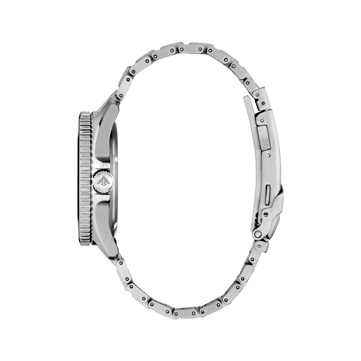 Side view of CITIZEN MOD. PROMASTER DIVER'S watch with stainless steel band