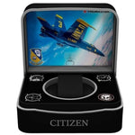 Special packaging for CITIZEN Mod. PROMASTER Skyhawk Blue Angel wristwatch featuring U.S. Navy Blue Angels plane display.