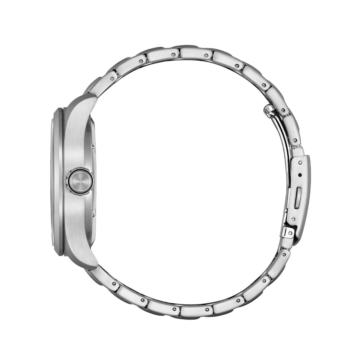 Side view of CITIZEN Mod. URBAN TRAVELER watch with stainless steel bracelet