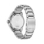 Back view of the CITIZEN Mod. URBAN TRAVELER watch showcasing stainless steel case and bracelet clasp.