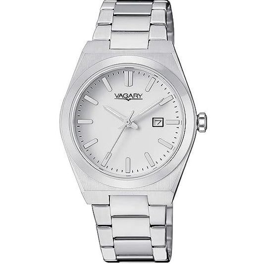 CITIZEN VAGARY MOD. IU3-118-11 silver watch with metal strap and date display