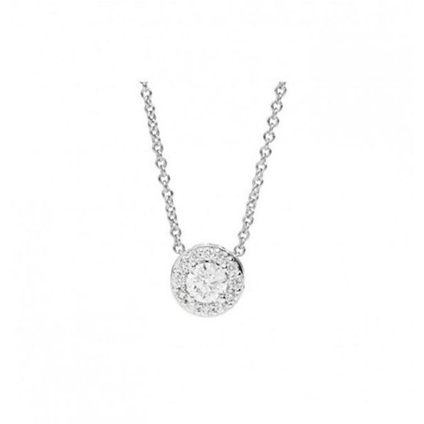 COLLANE RECARLO MOD. P69SC001_035 elegant necklace with diamond pendant on chain, showcasing luxury jewelry design.