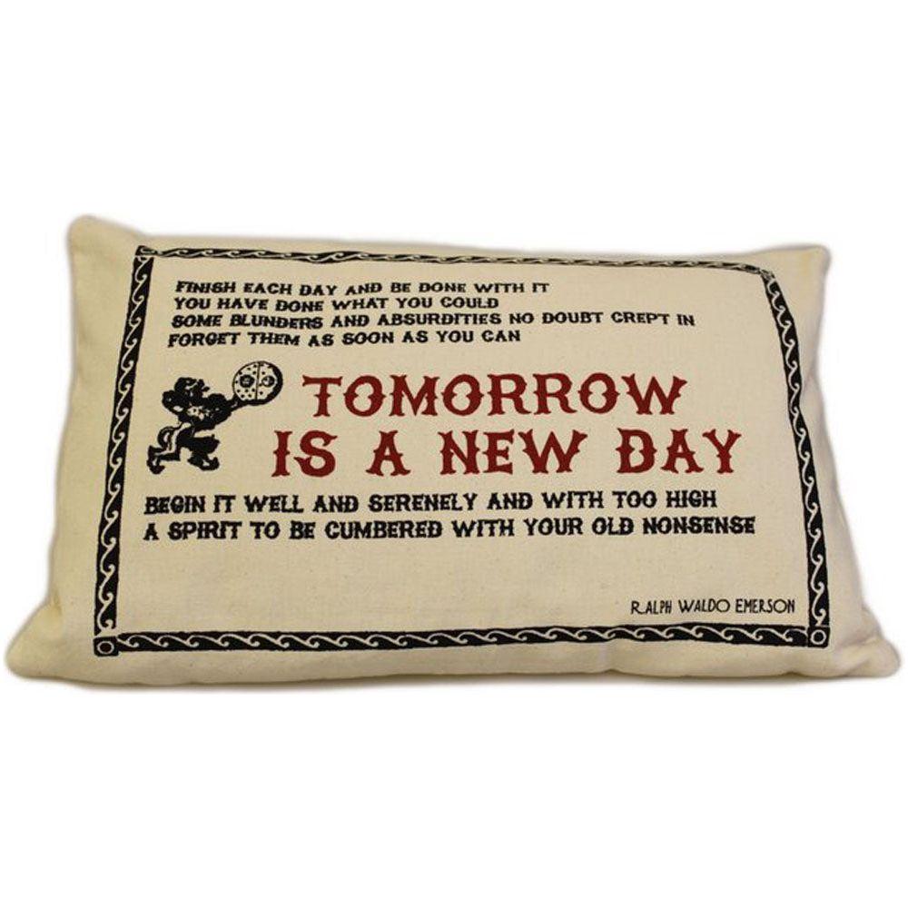CUSCINI LETTERARI - Copricuscino in Juta lavata / Cotton pillow case TOMORROW - Size 38x25cm