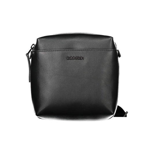 Calvin Klein Black Polyethylene Men Shoulder Bag with adjustable strap and zip closure