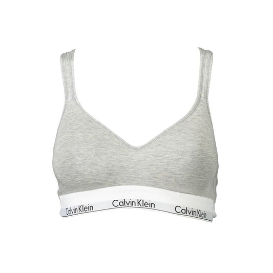 Calvin Klein Brown Cotton Women Bralette with chic crossed straps and iconic logo for style and comfort