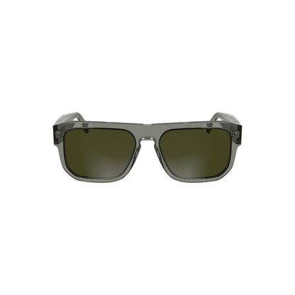 Calvin Klein Gray Acetate Men Sunglass with bold square frame and smoke lenses