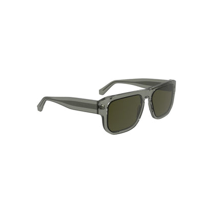 Calvin Klein Gray Acetate Men Sunglass with bold square shape and smoke lenses for a stylish, commanding presence.