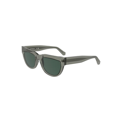 Calvin Klein Gray Acetate Women Sunglasses with chic square frame and smoke lenses.