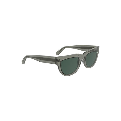 Calvin Klein Gray Acetate Women Sunglasses with chic square smoke lenses, perfect for a fashion-forward style statement.