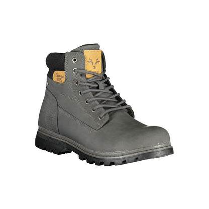 Carrera Grey Polyurethane Men's Boot 1728,67403481248,Boots - Shoes,Carrera,EU41/US8,EU42/US9,EU43/US10,EU44/US11,EU45/US12,Gray,Lace-Up Boots - Boots - Shoes,Men,New with tags,Shoes