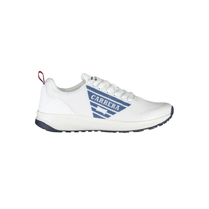 Carrera White Eco Leather Men Sneaker with distinctive logo, dynamic design, perfect for comfort and style.