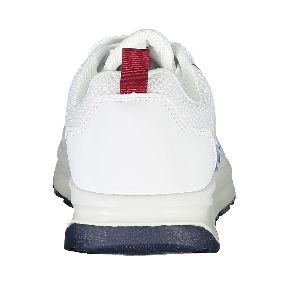 Rear view of Carrera White Eco Leather Men Sneaker showcasing dynamic design and contrasting details.
