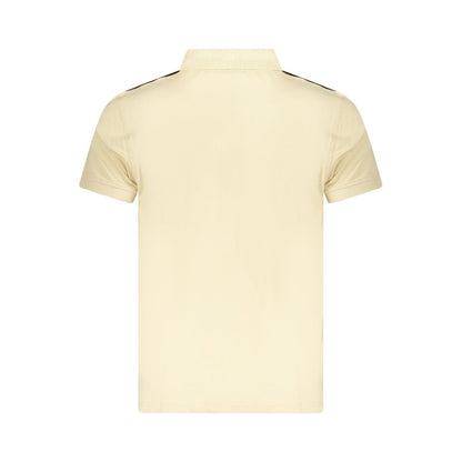 Back view of Cavalli Class Beige Cotton Men Polo Shirt, short sleeves, elegant beige hue