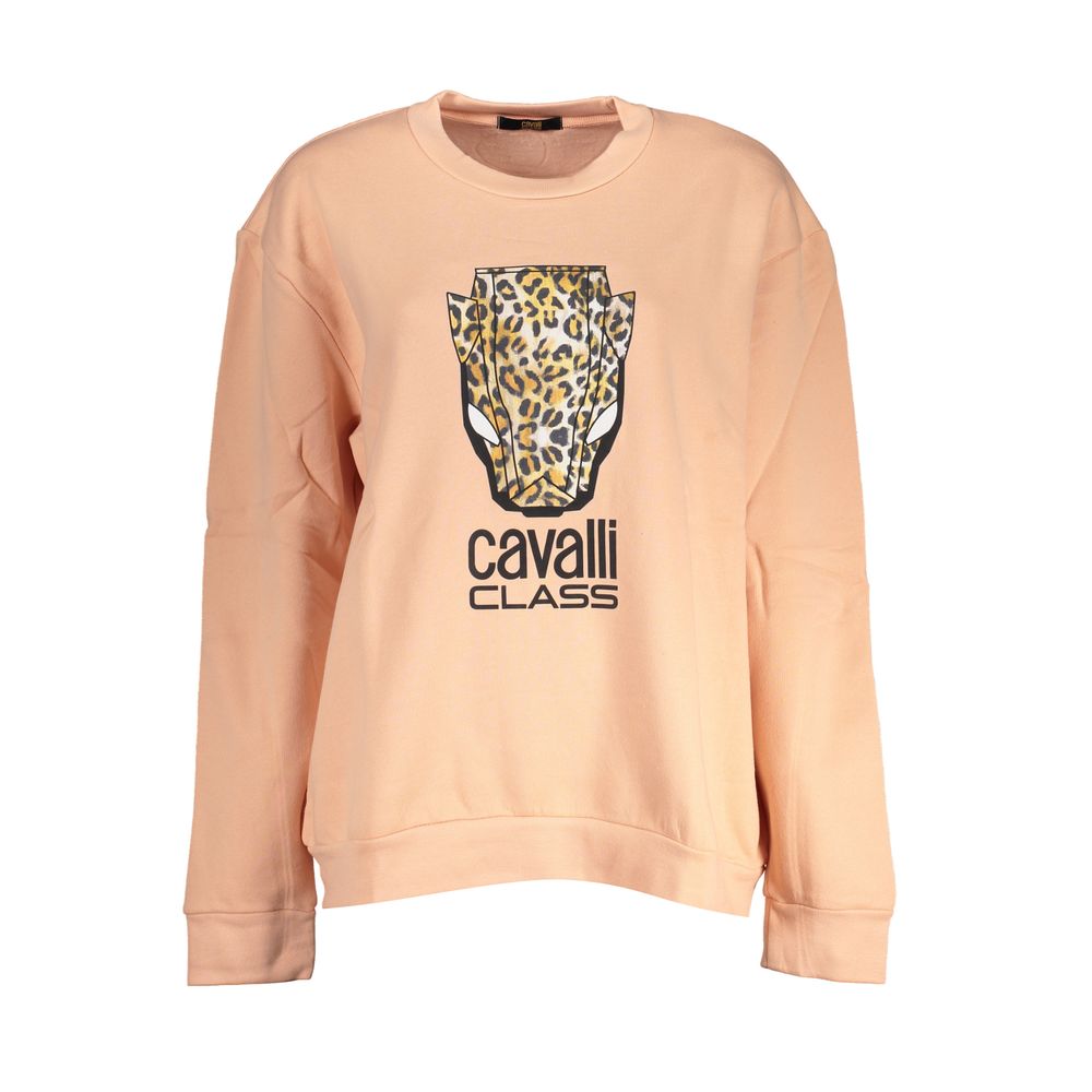 Cavalli Class Rosa Polyester Women Sweatshirt 1728,67403481248,Cavalli Class,Clothing,L,M,New with tags,Pink,S,Sweaters - Clothing,Sweatshirts - Sweaters - Clothing,Women,XL,XXL