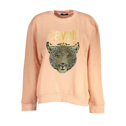 Cavalli Class Rosa Polyester Women Sweatshirt 1728,67403481248,Cavalli Class,Clothing,L,M,New with tags,Pink,S,Sweaters - Clothing,Sweatshirts - Sweaters - Clothing,Women,XL,XXL