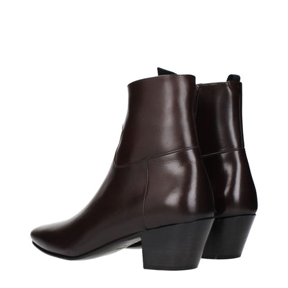 Celine Red Leather Ankle Boots with vintage effect and MPN 340603791C19OA, sleek design and elegant finish.