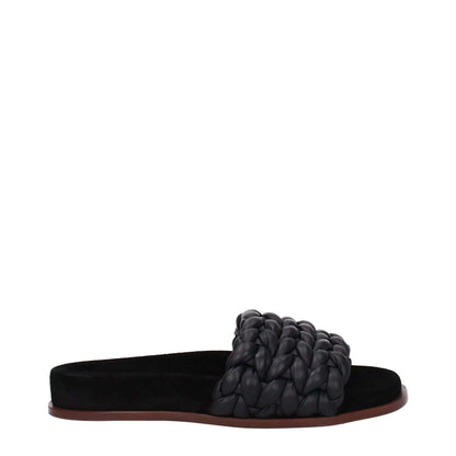 Chloé Black Leather Slippers