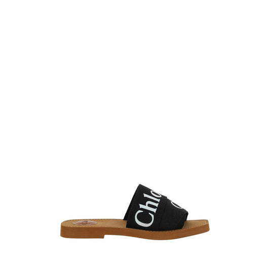 Chloé Black Rubber Sandals