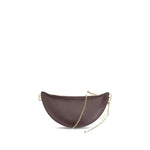Chloé Icons Shoulder Bag in brown lambskin with gold chain, Horse Medal detail, and signature Chloé Iconic charms, adjustable for versatile wear.