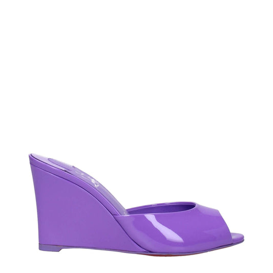 Christian Louboutin Purple Leather Wedge Sandals