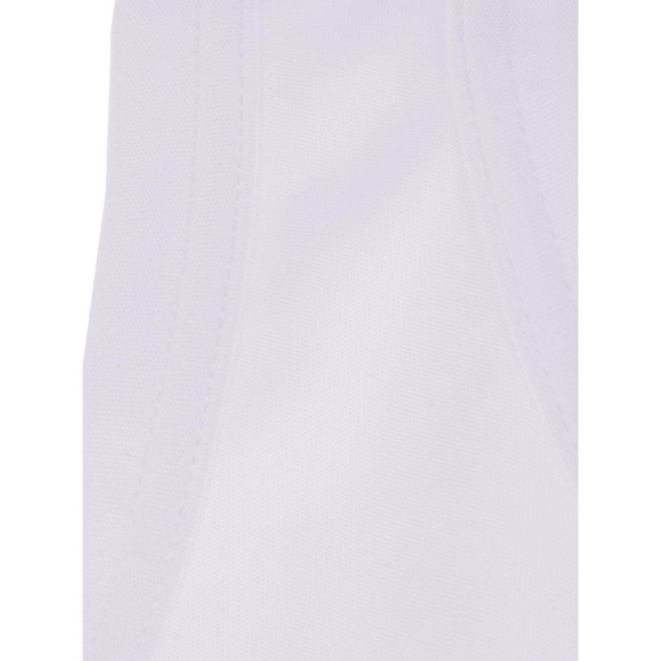 Close-up of Comme des Garcons Top White fabric and stitching detail.